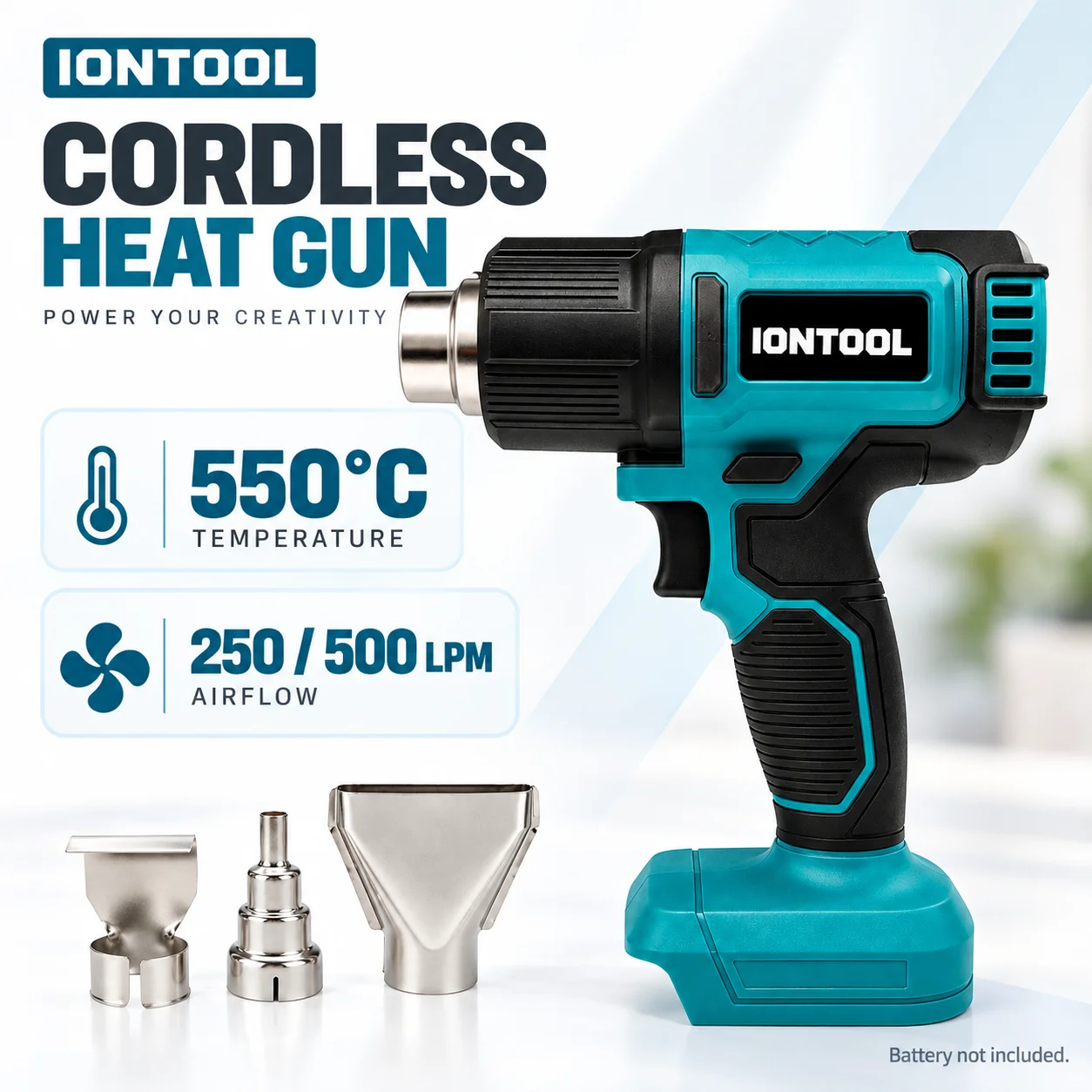 IONTOOL 550℃ Dual-Speed Compac - огляд і ціна Cordless Heat Gun For Shrink Tubing