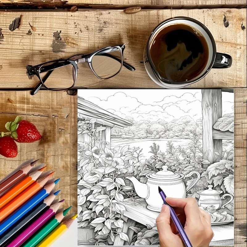 Tea In The Gardens Coloring Bo - огляд і ціна Garden Tools