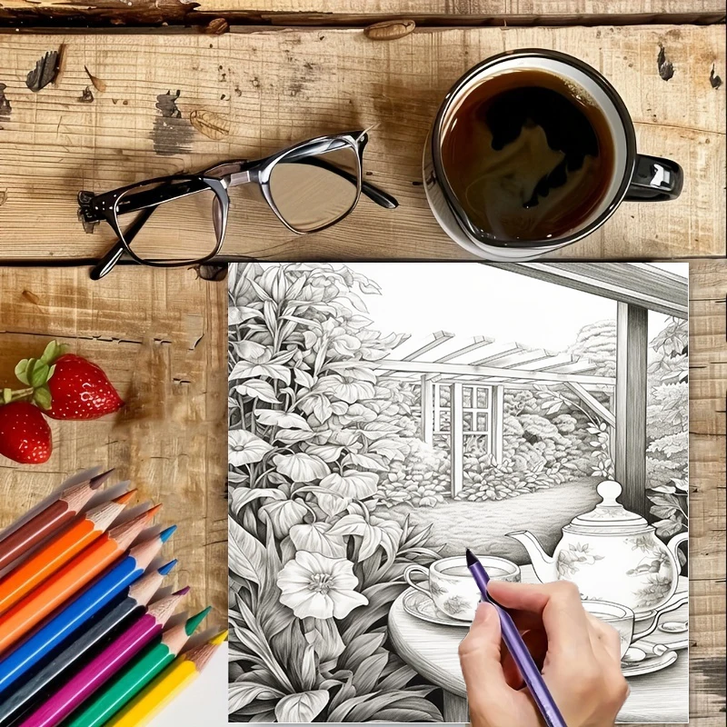 Tea In The Gardens Coloring Bo - огляд і ціна Garden Tools