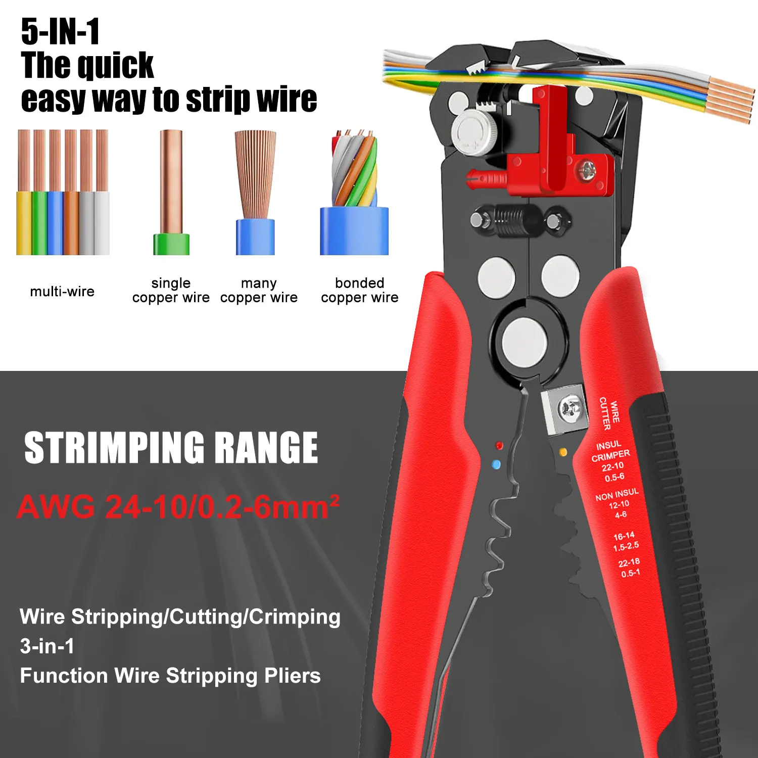 HS-D1 Self-Adjusting Wire Stri - огляд і ціна Automatic Wire Stripper Cutter